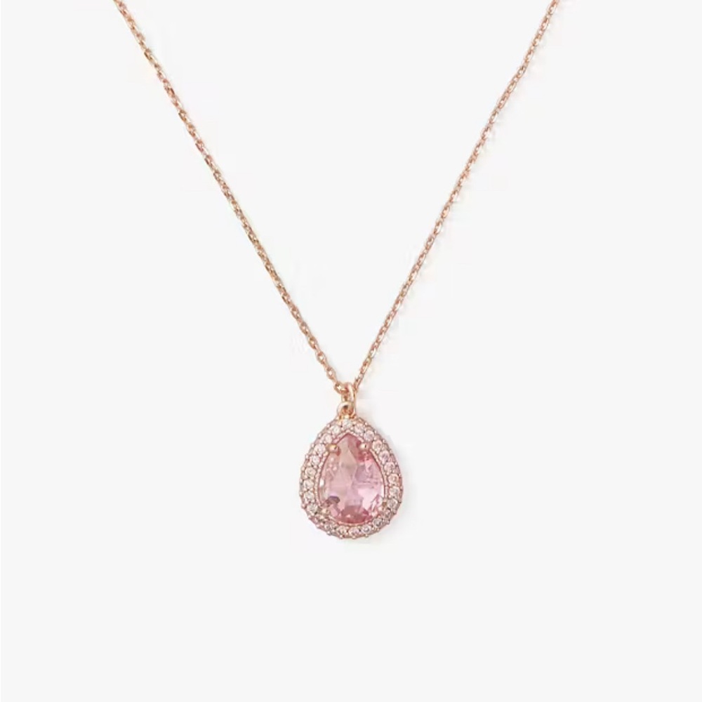 New Kate Spade Brilliant Statements Pavé Halo Mini Pendant Necklace - Picture 1 of 3
